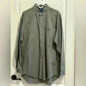 Ralph Lauren Blake Mens Long Sleeve Button Up Shirt Sz‎ L Beige Heavy